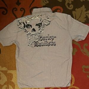 Harley-Davidson Gray Men's Button Down Shirt Size Medium